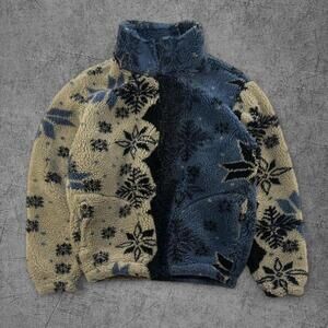 90s Snow Flake Deep Pile Fleece